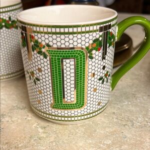 Anthropologie Tile Monogrammed Mug - D